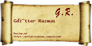 Götter Razmus névjegykártya